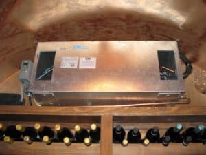 Click here to see the full image of wine cellar cooling unit Always monitor your wine cellar’s recommended minimum and maximum temperature levels. Besides preserving quality, having a stable cooling system also prevents the wine from spoiling.